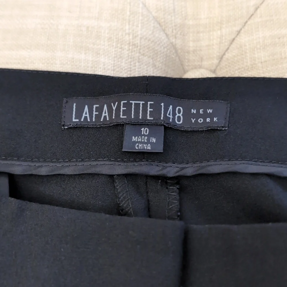 Lafayette 148 Black Wool Classic Straight Leg Trouser Sz 10 - Picture 3 of 8